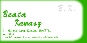 beata kamasz business card